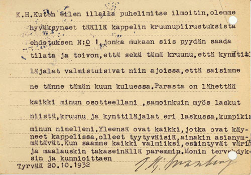 Kirjekortti Tyrv&auml;&auml;lt&auml;